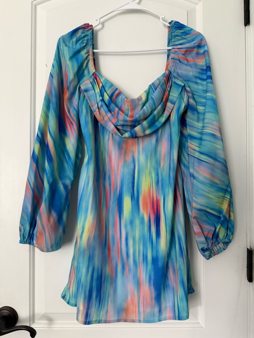 Hello Molly Multi-Color Brushstroke Off-Shoulder Tunic